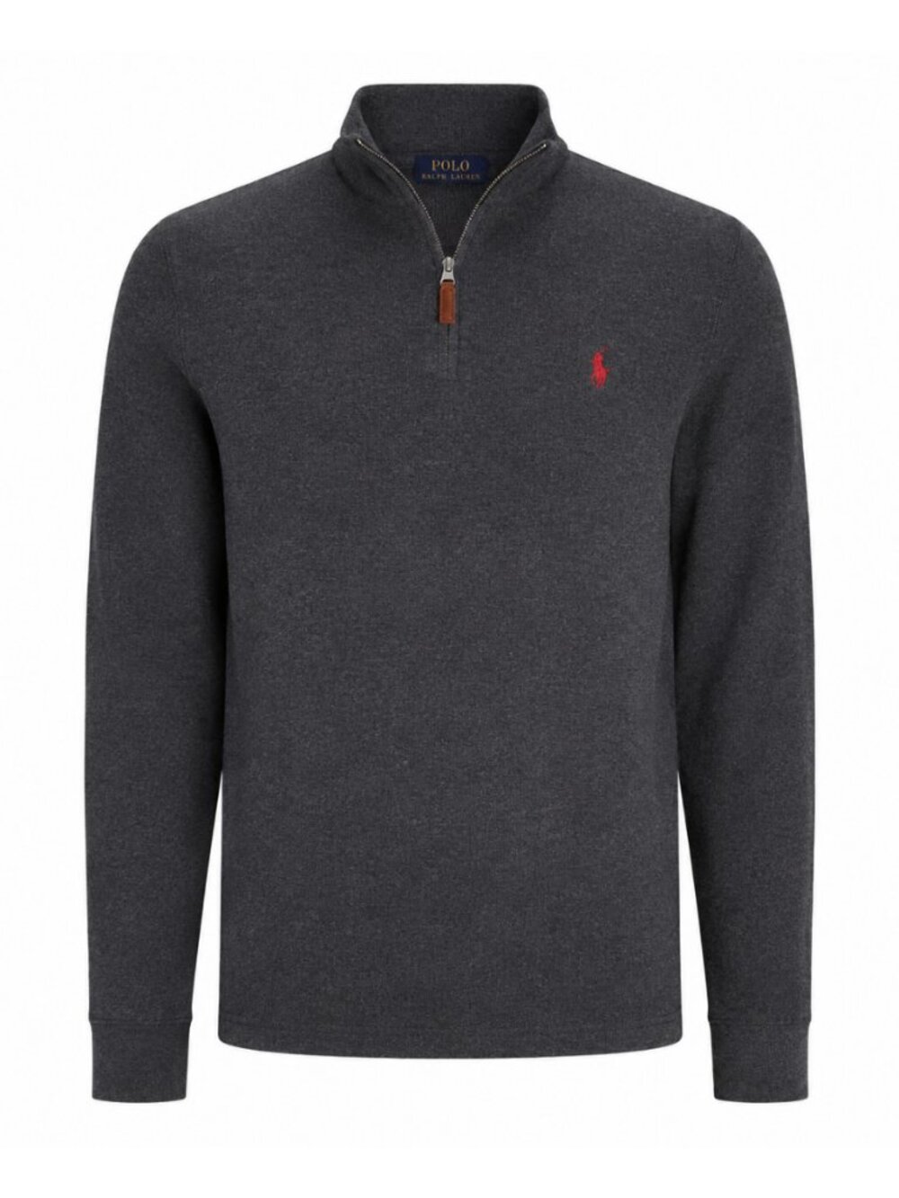 Polo Ralph Lauren Charcoal Cotton Half Zip Pullover Sweater M